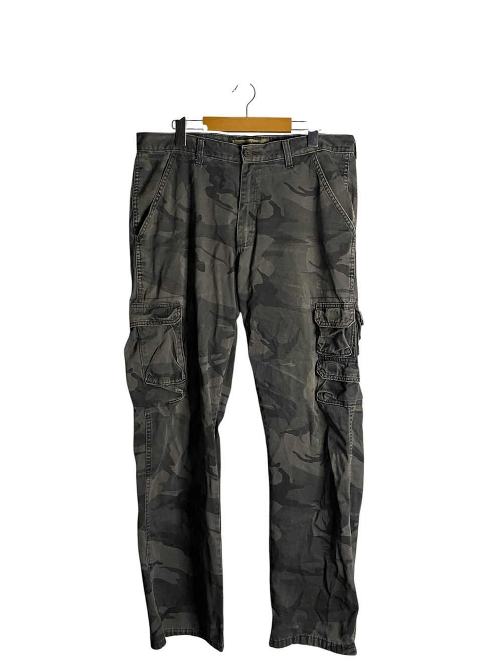Wrangler Men's Gray Casual Camo Hiking Outdoors Cargo Pants